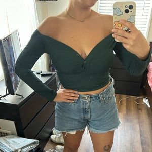 Shein off the shoulder long sleeve top